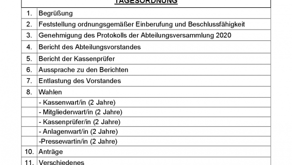 Einladung Mitgliederversammlung Tennis